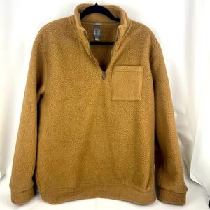Gap 100% Recycled Polyester Sherpa Half-Zip Sweatshirt men’s size M